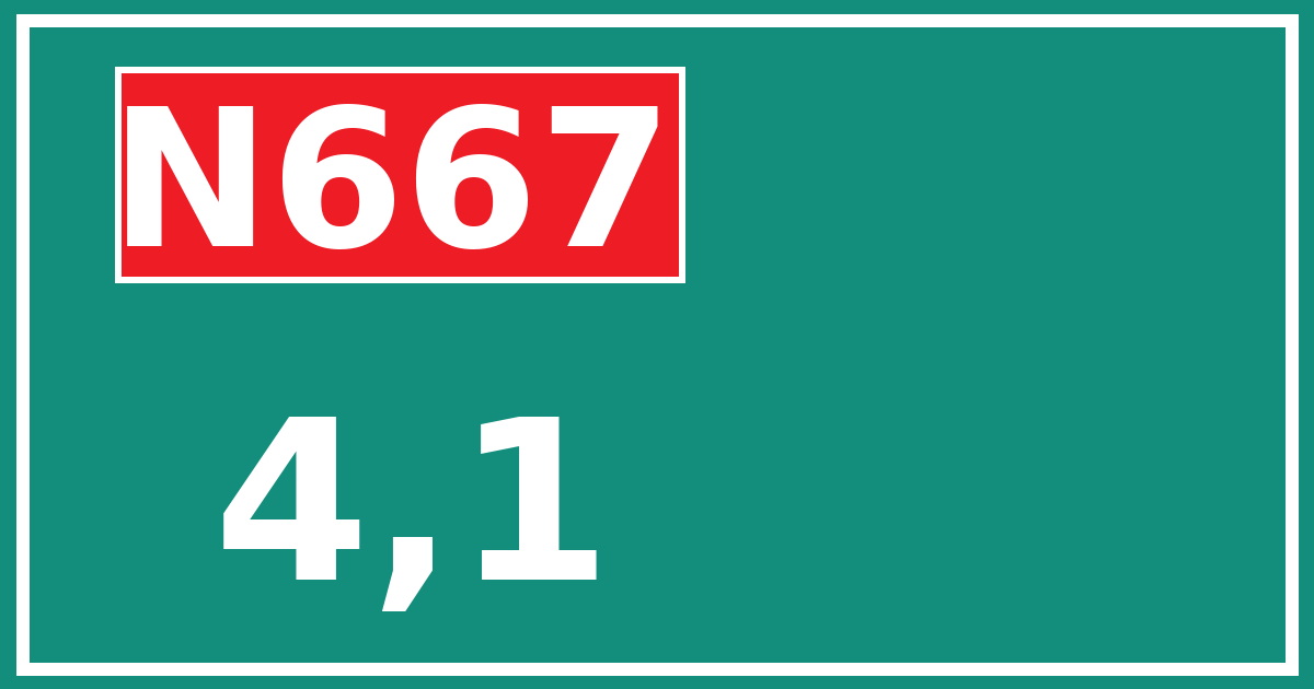 Hectometerbord N667 4,1