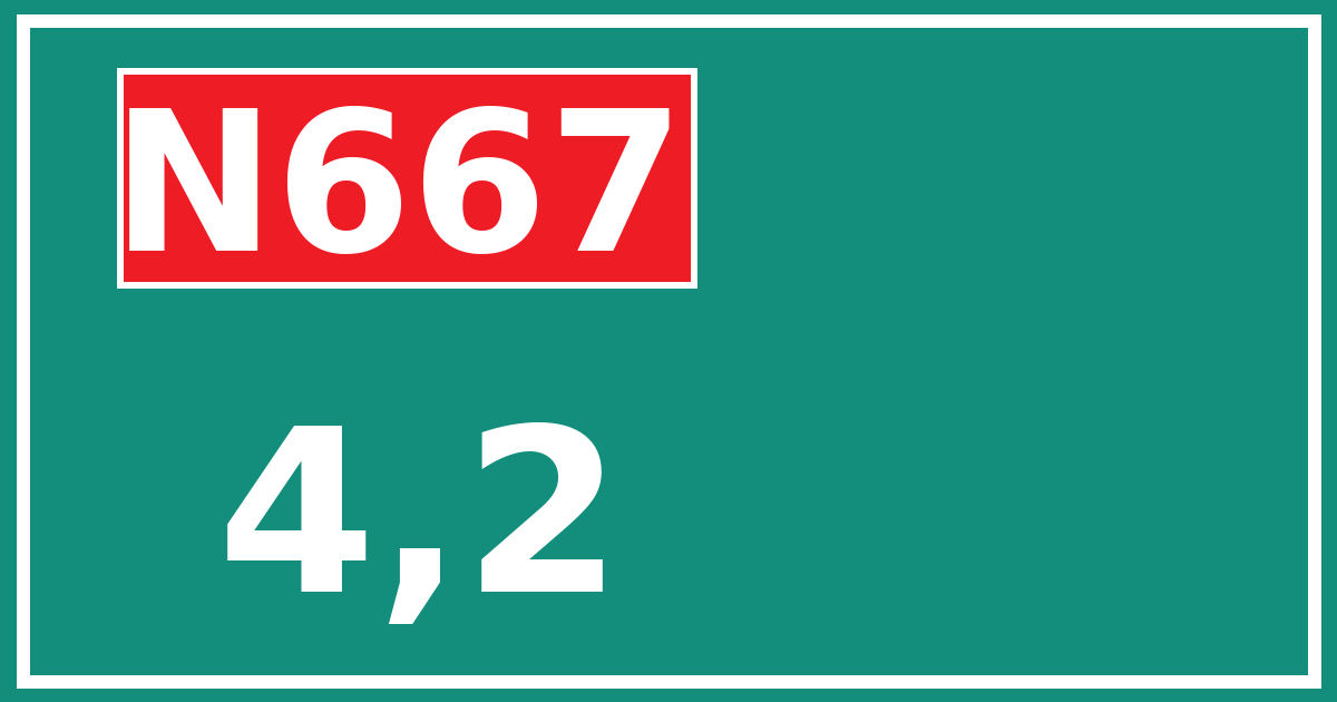 Hectometerbord N667 4,2