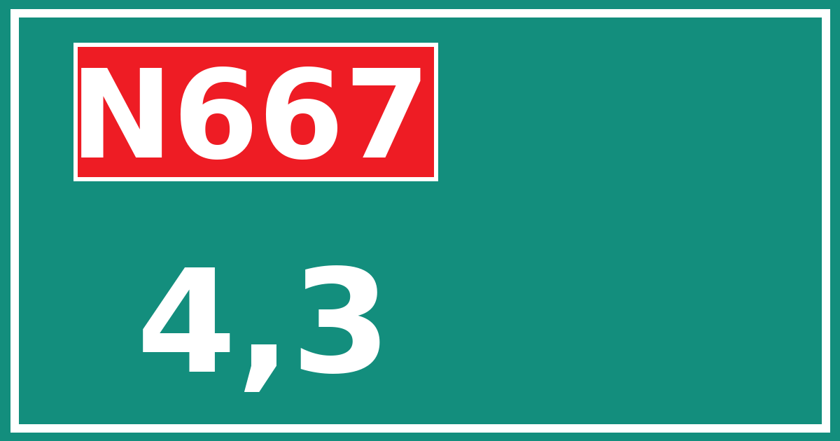 Hectometerbord N667 4,3