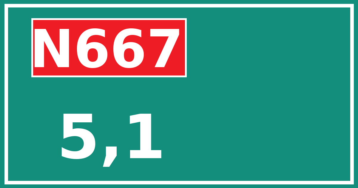 Hectometerbord N667 5,1