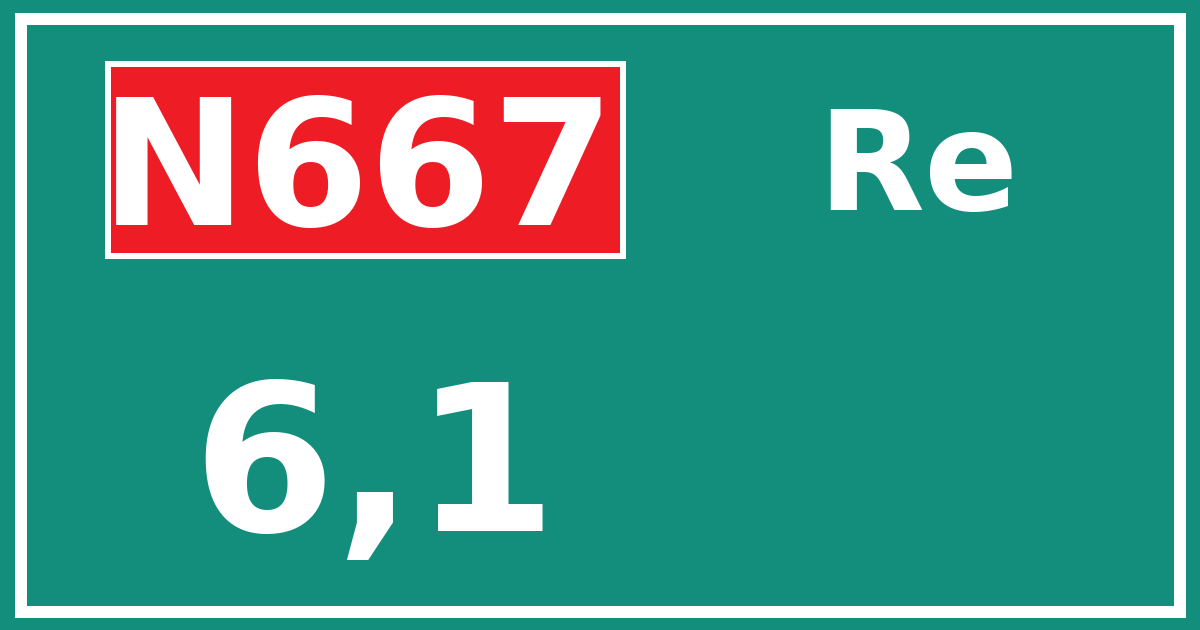 Hectometerbord N667 6,1 zijde Re