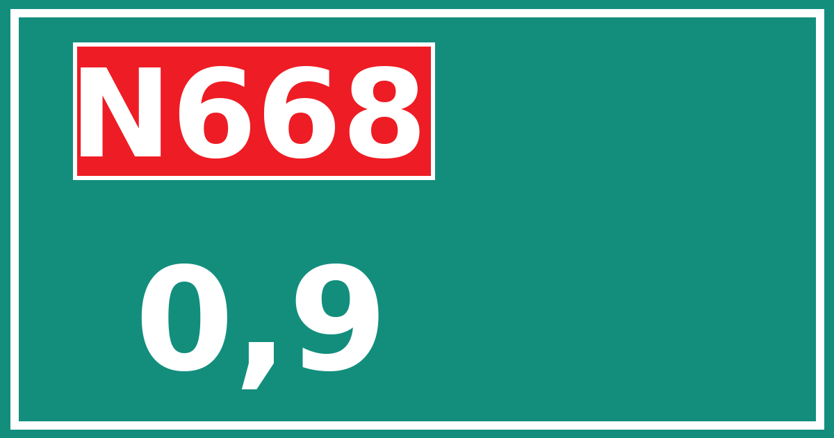 Hectometerbord N668 0,9