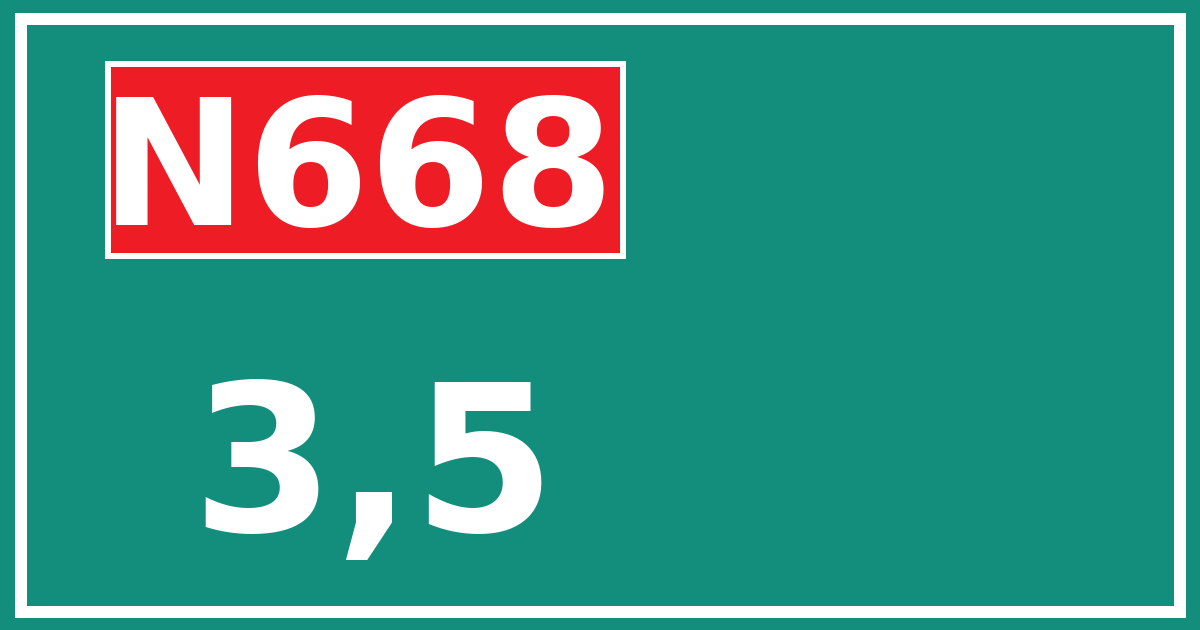 Hectometerbord N668 3,5