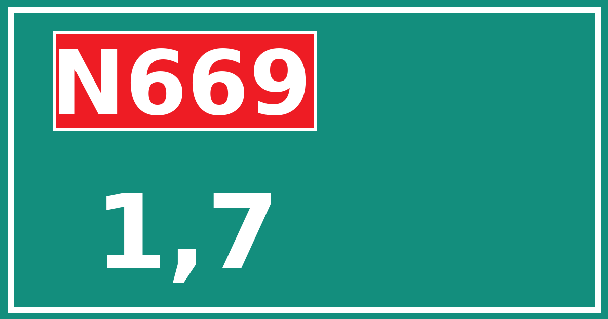 Hectometerbord N669 1,7