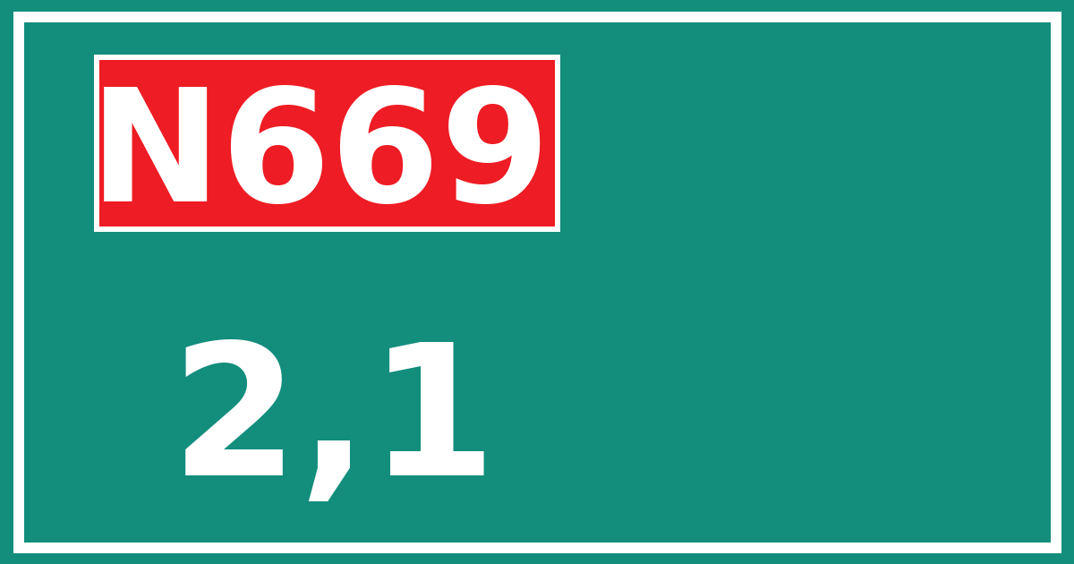 Hectometerbord N669 2,1