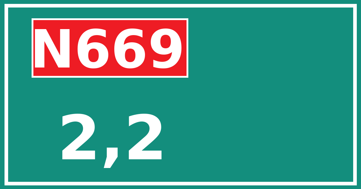 Hectometerbord N669 2,2