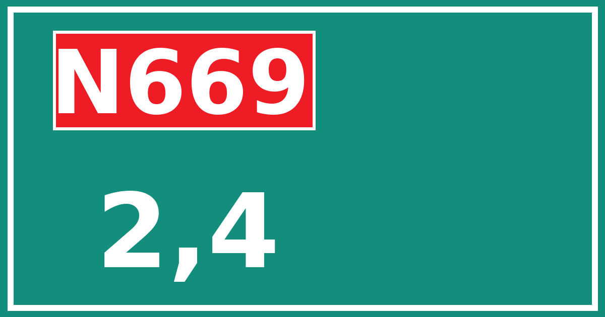 Hectometerbord N669 2,4