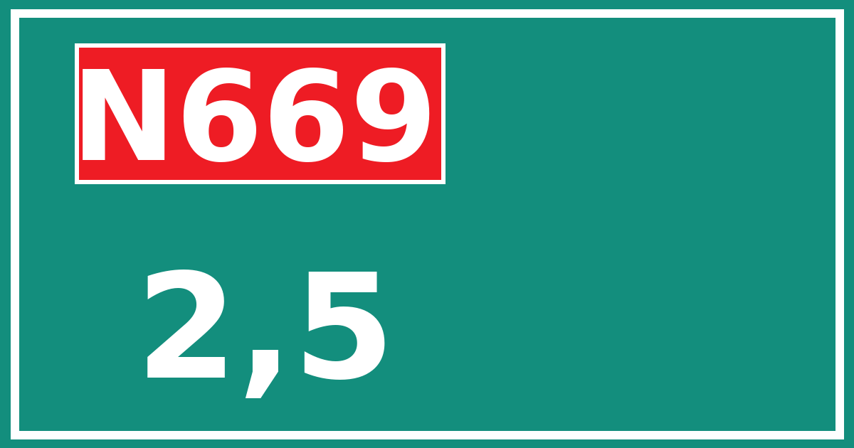 Hectometerbord N669 2,5