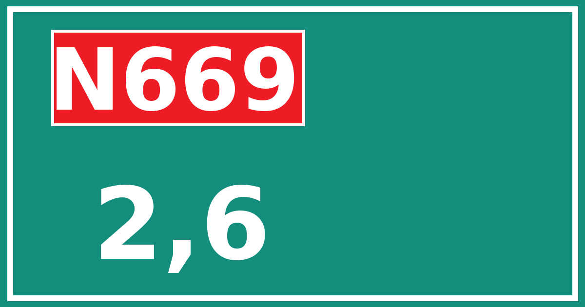 Hectometerbord N669 2,6