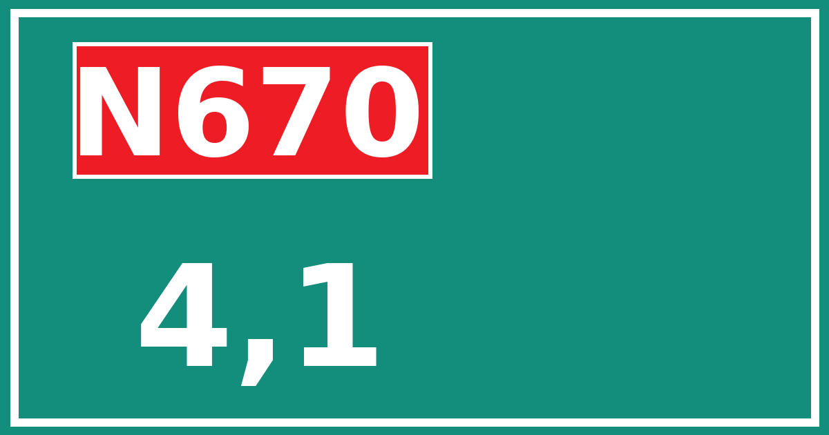 Hectometerbord N670 4,1
