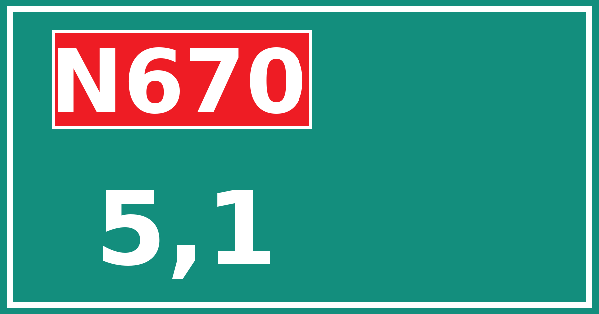 Hectometerbord N670 5,1