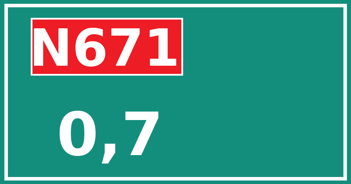 Hectometerbord N671 0,7