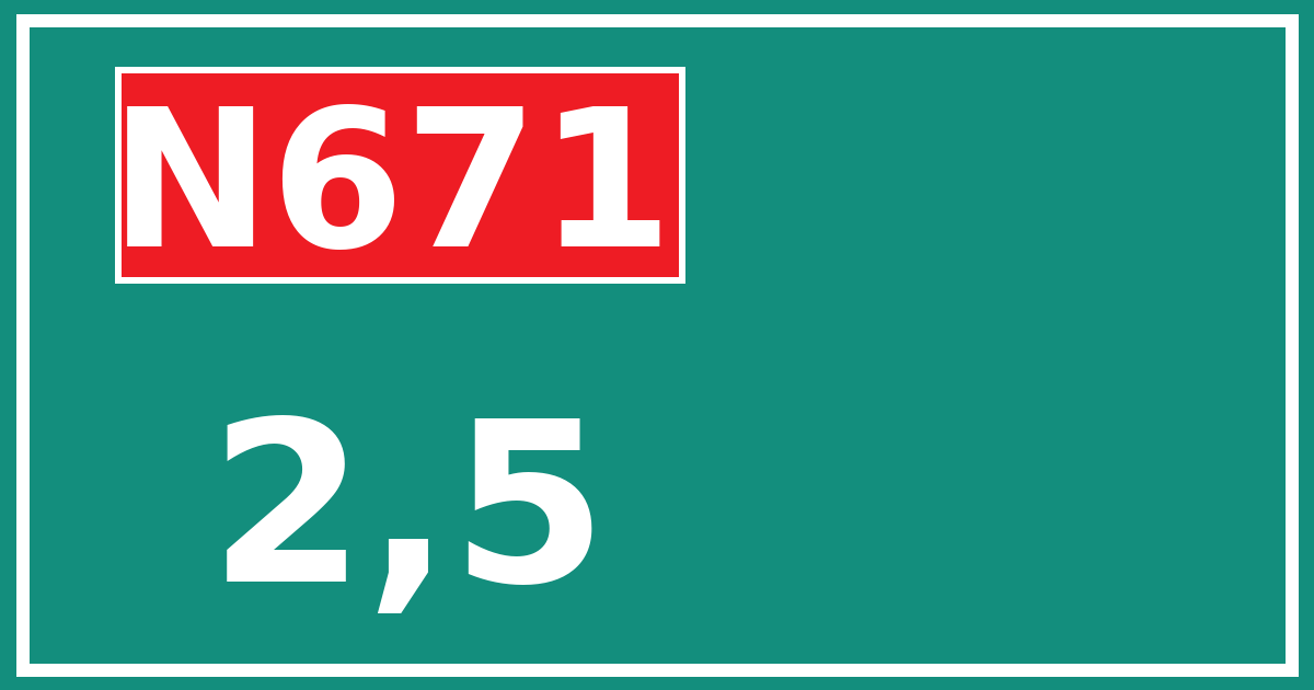 Hectometerbord N671 2,5