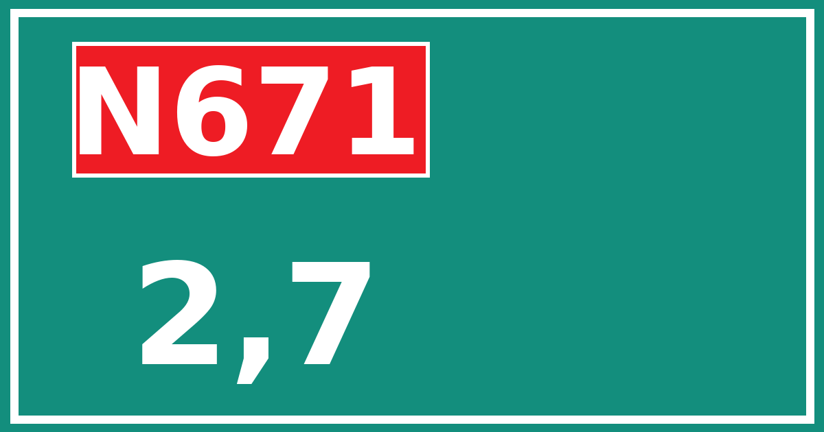 Hectometerbord N671 2,7