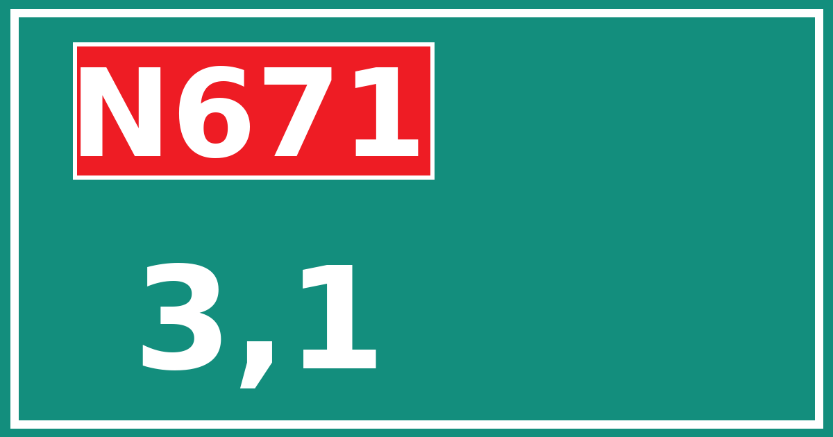 Hectometerbord N671 3,1