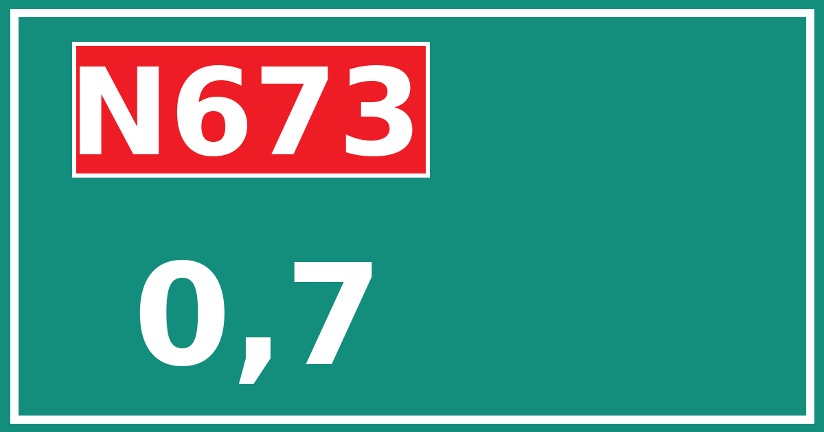 Hectometerbord N673 0,7