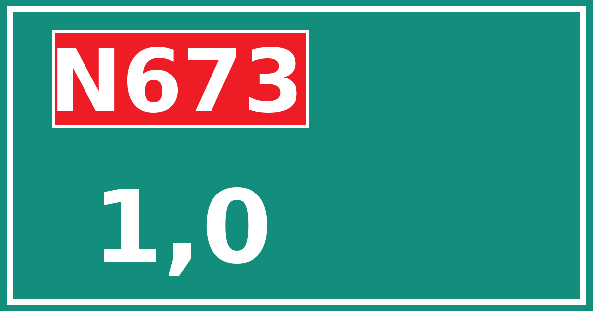Hectometerbord N673 1,0