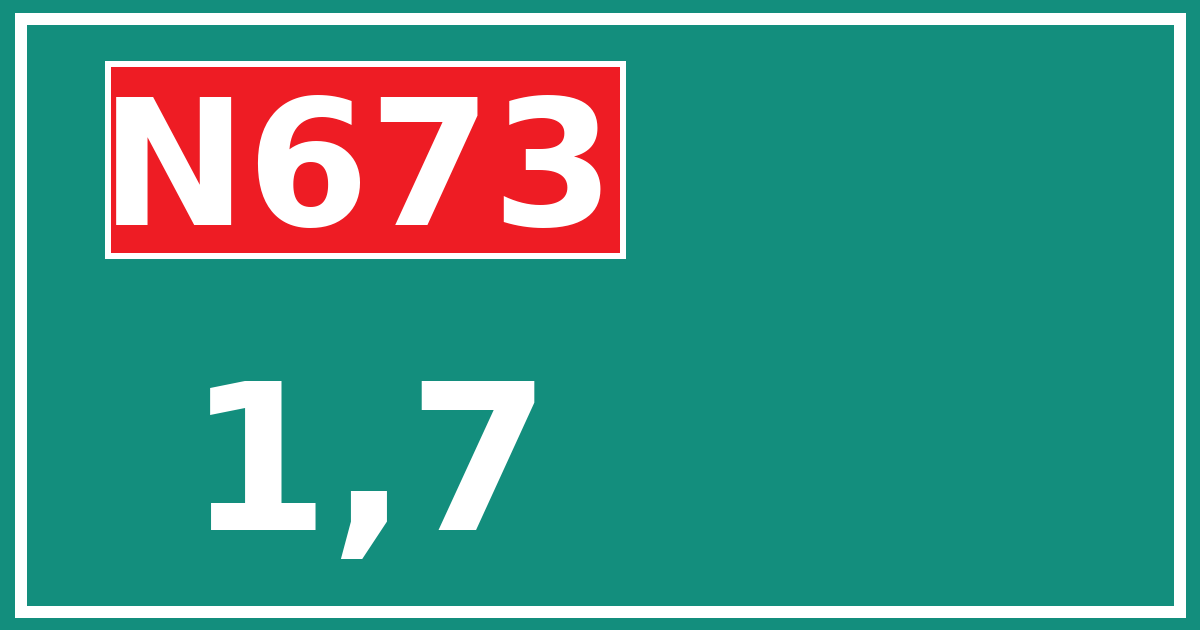 Hectometerbord N673 1,7