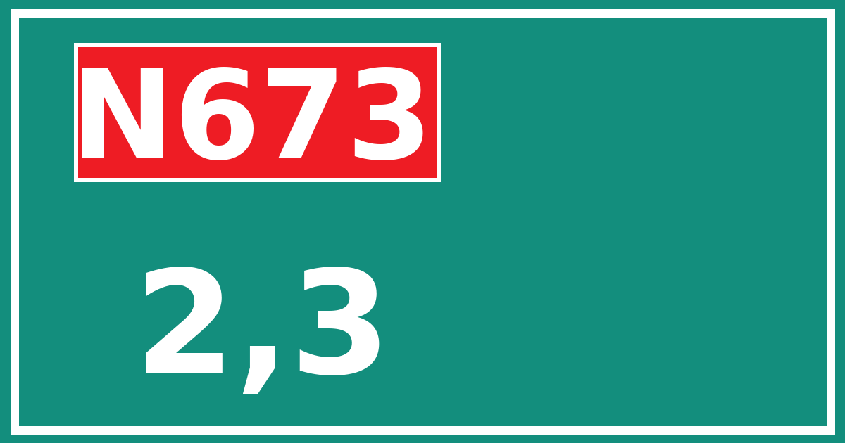 Hectometerbord N673 2,3