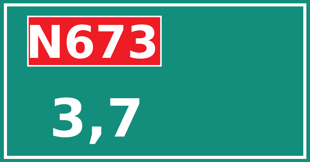 Hectometerbord N673 3,7