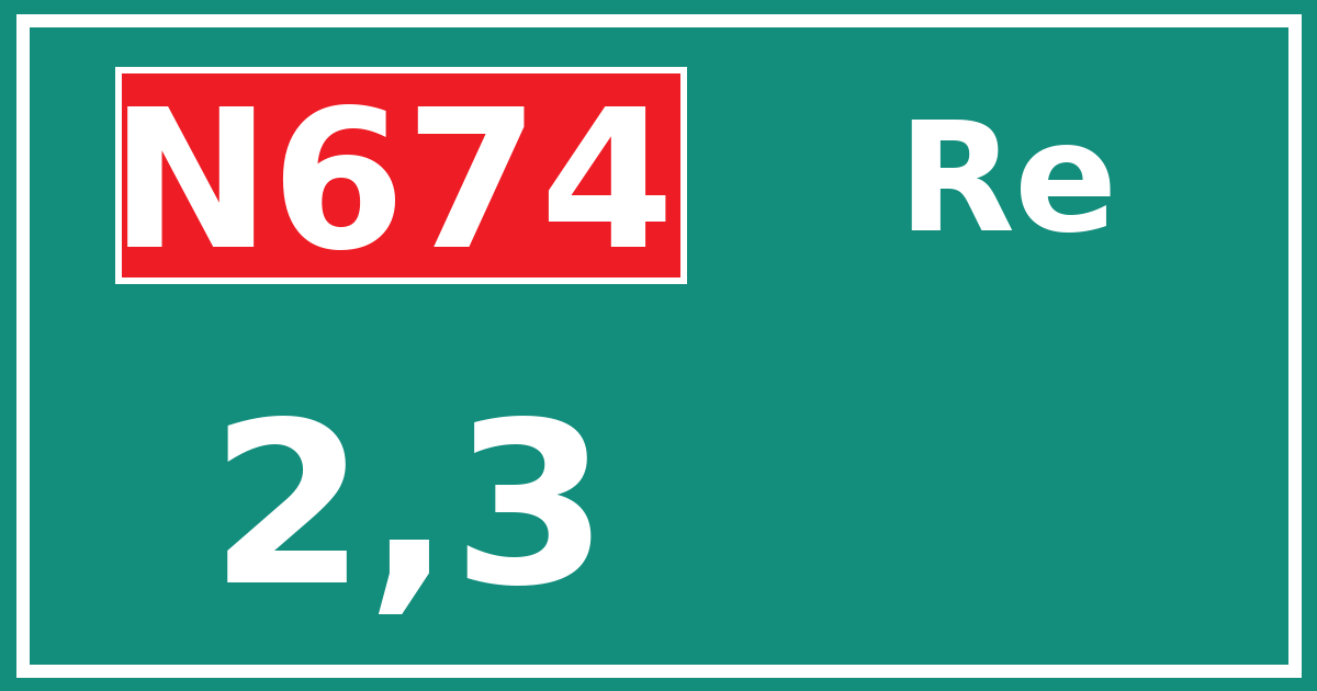 Hectometerbord N674 2,3 zijde Re