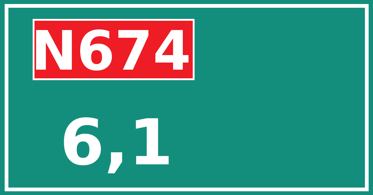 Hectometerbord N674 6,1
