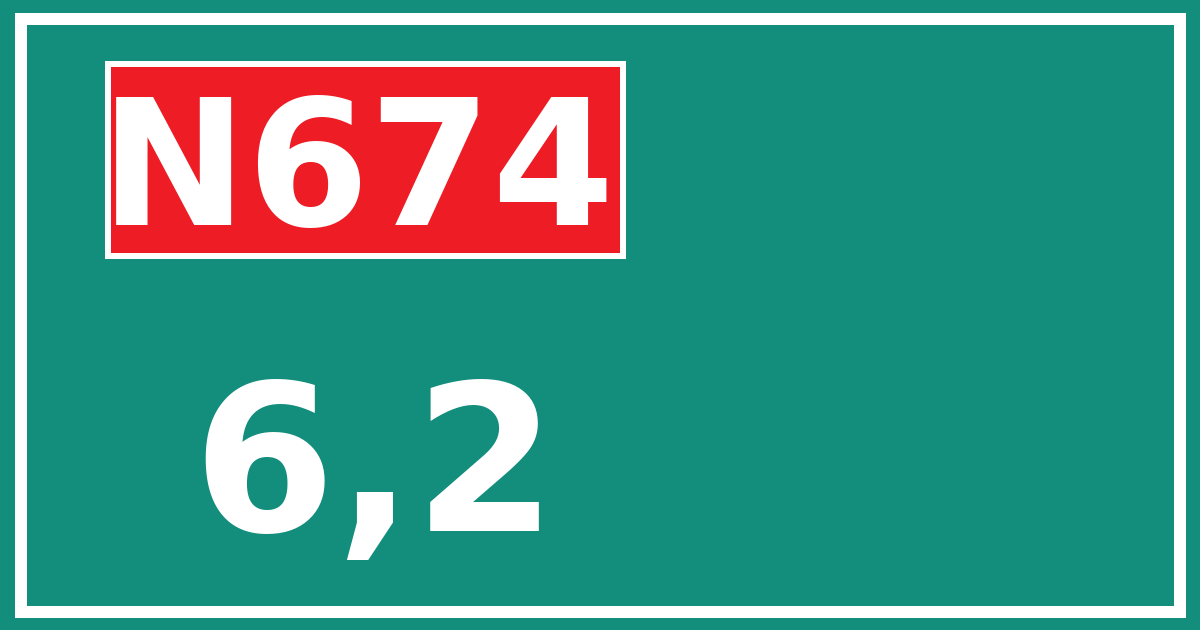 Hectometerbord N674 6,2