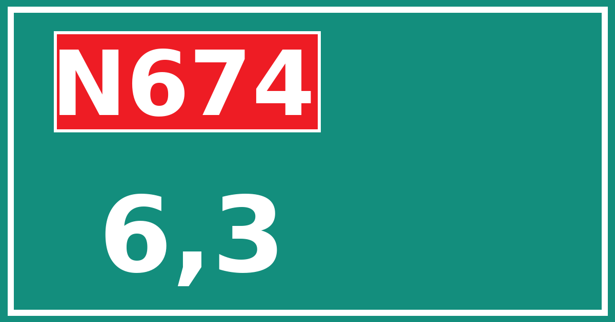 Hectometerbord N674 6,3