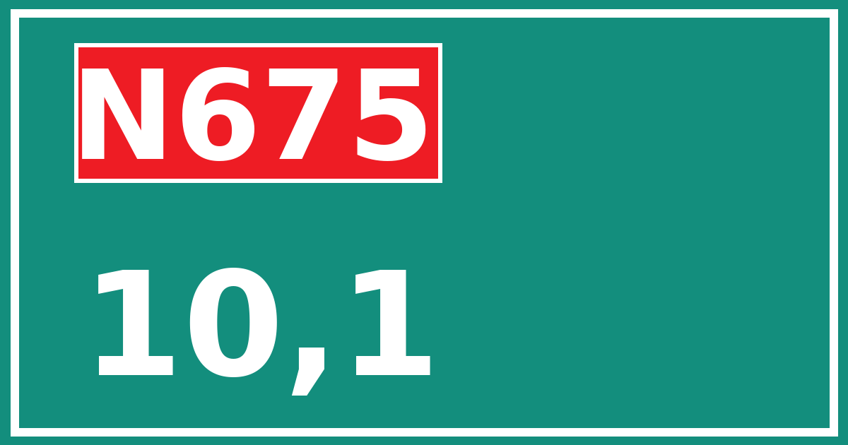 Hectometerbord N675 10,1