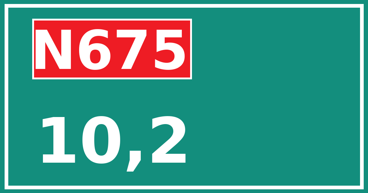 Hectometerbord N675 10,2