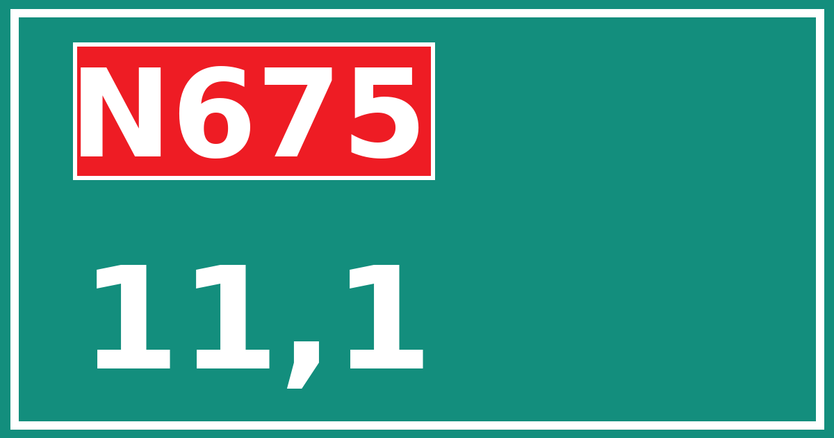 Hectometerbord N675 11,1