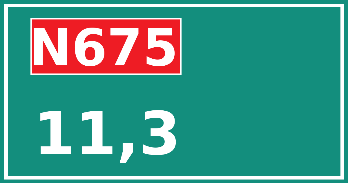 Hectometerbord N675 11,3