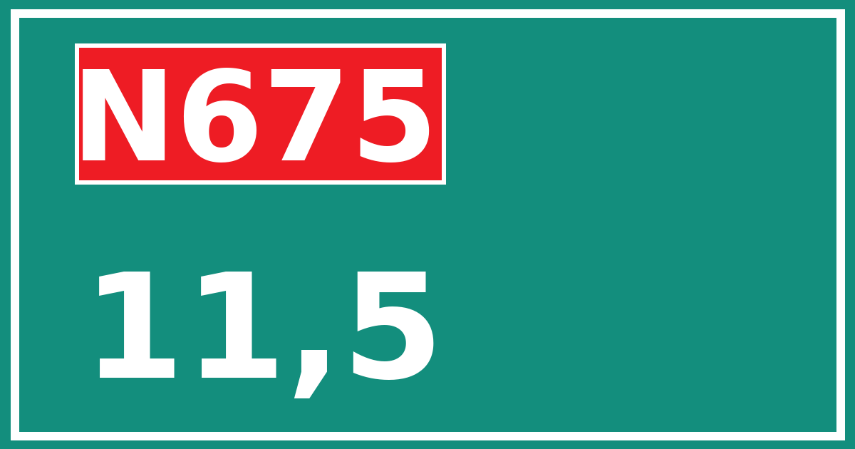 Hectometerbord N675 11,5