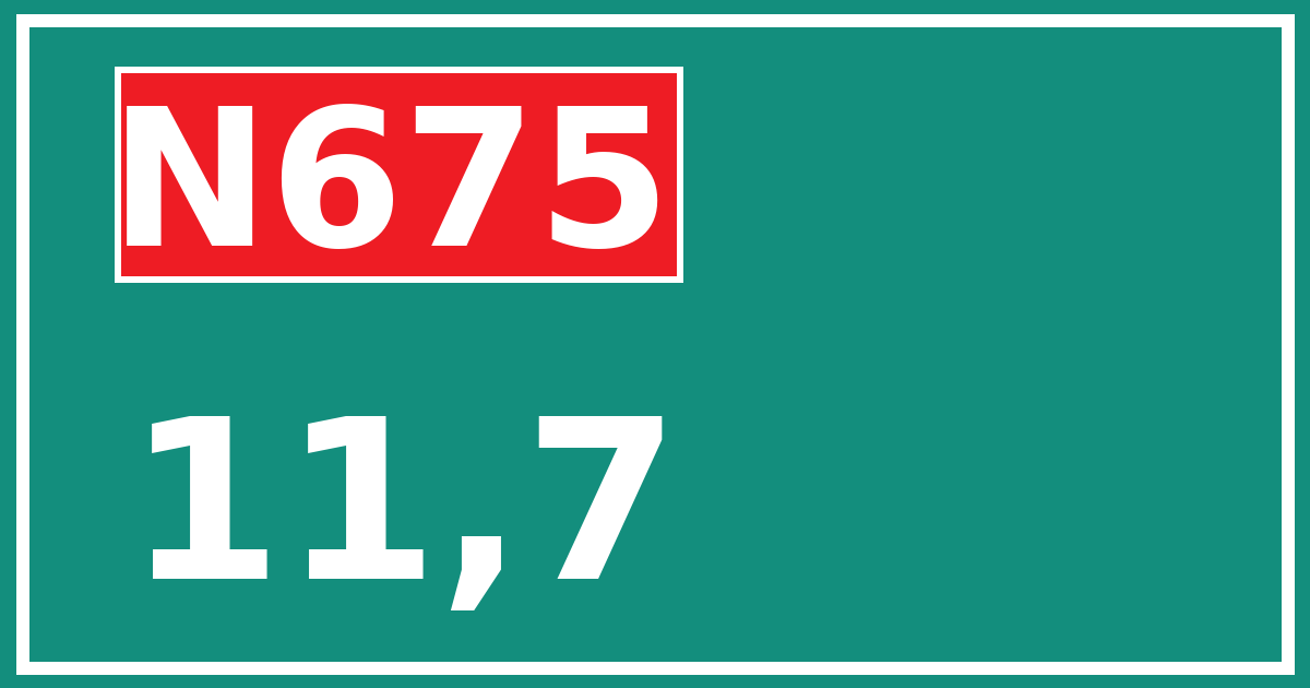 Hectometerbord N675 11,7