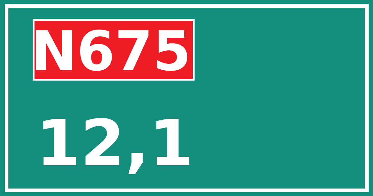 Hectometerbord N675 12,1
