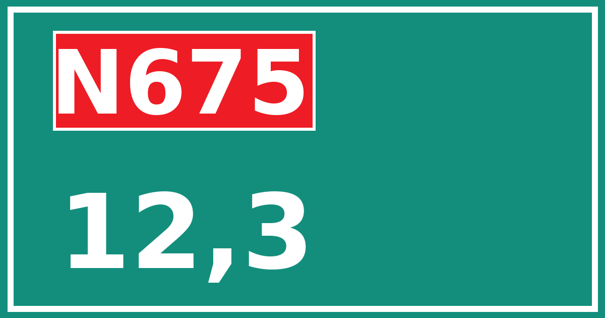 Hectometerbord N675 12,3