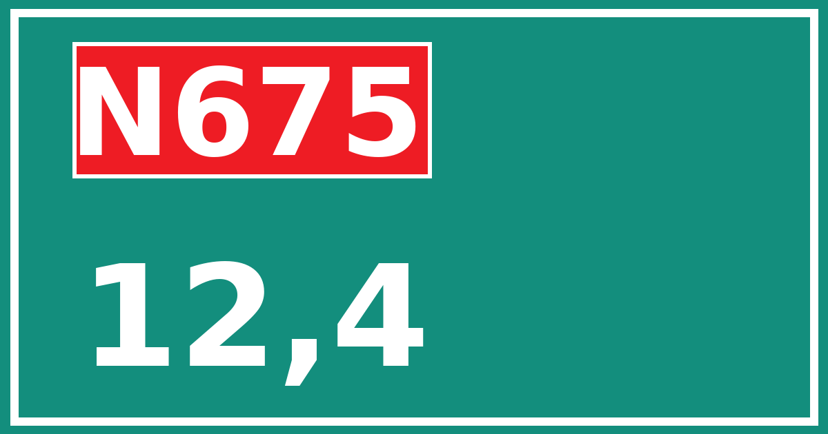 Hectometerbord N675 12,4