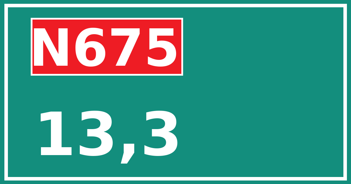 Hectometerbord N675 13,3