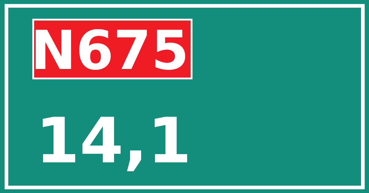 Hectometerbord N675 14,1