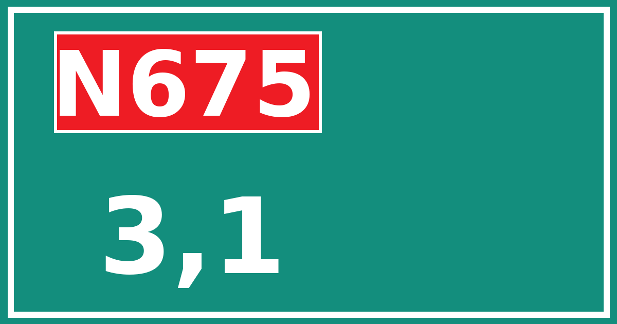 Hectometerbord N675 3,1