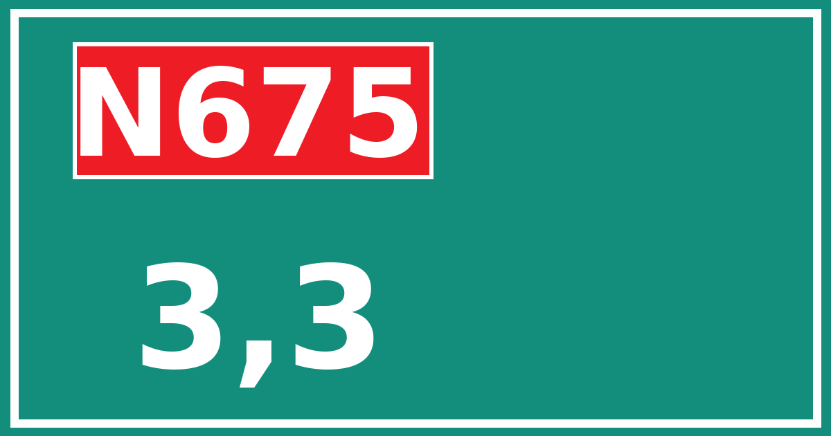 Hectometerbord N675 3,3