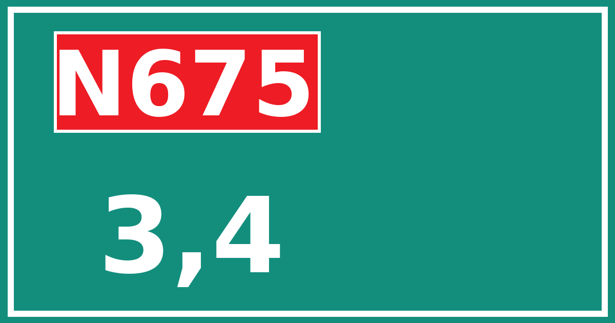 Hectometerbord N675 3,4