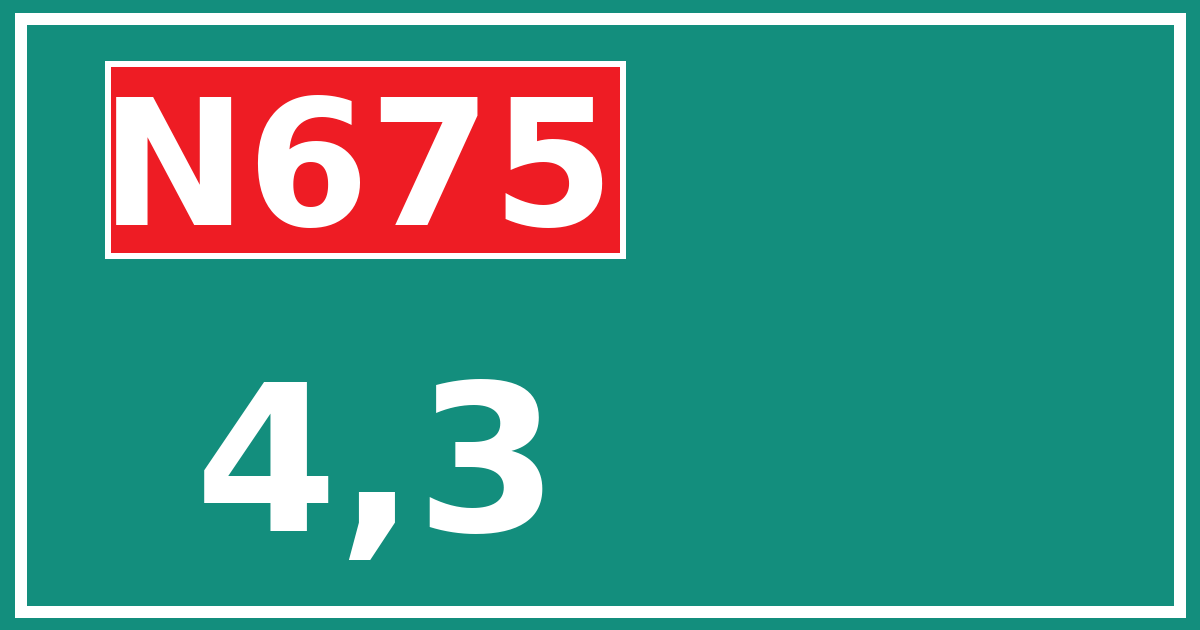 Hectometerbord N675 4,3