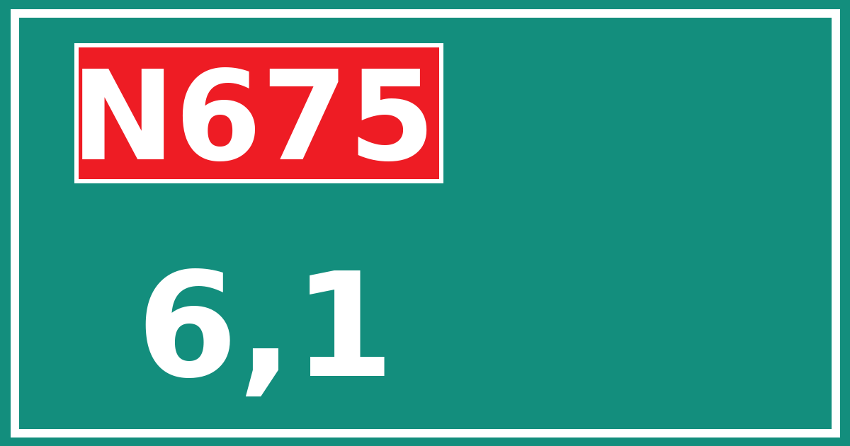 Hectometerbord N675 6,1
