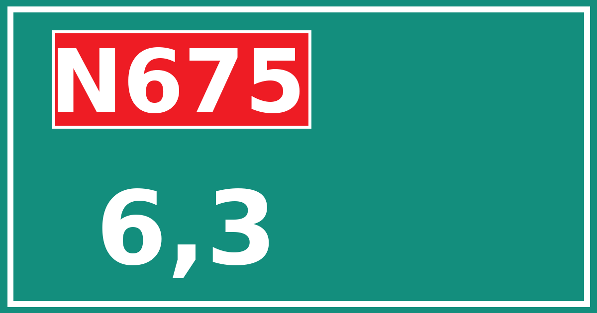 Hectometerbord N675 6,3