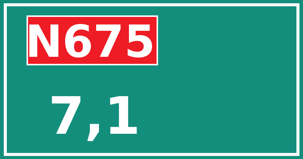 Hectometerbord N675 7,1