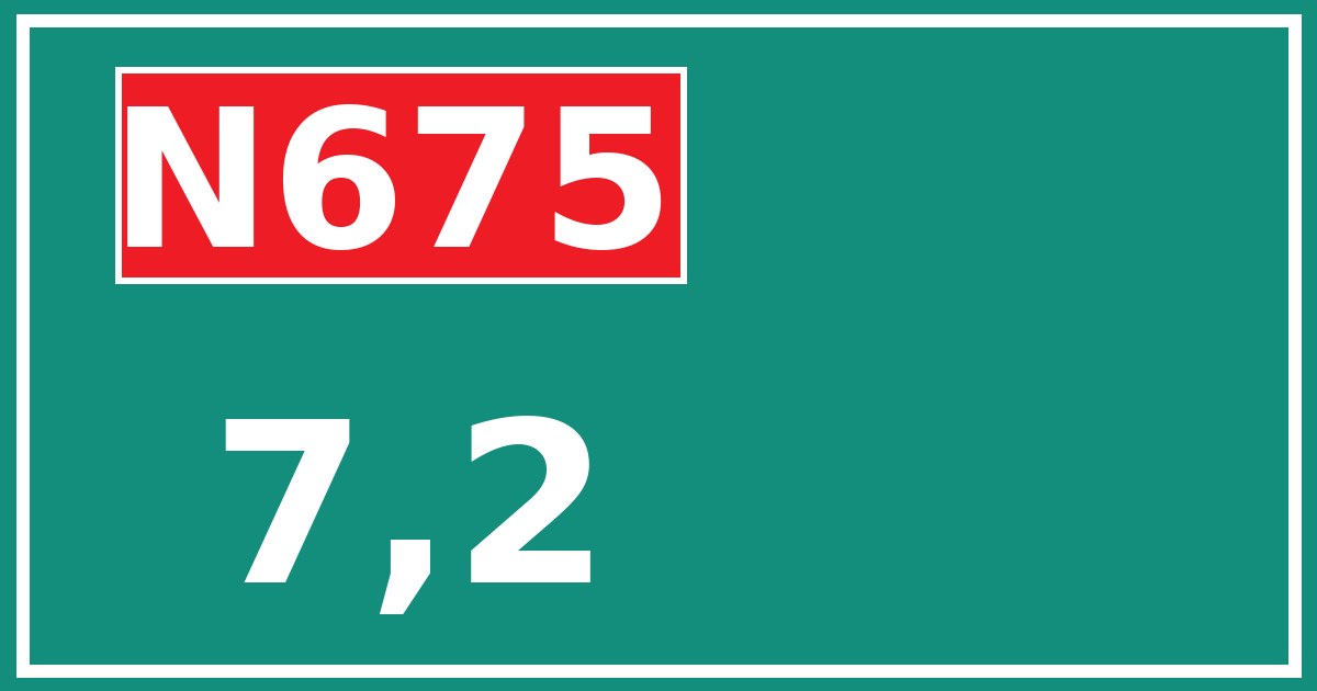 Hectometerbord N675 7,2