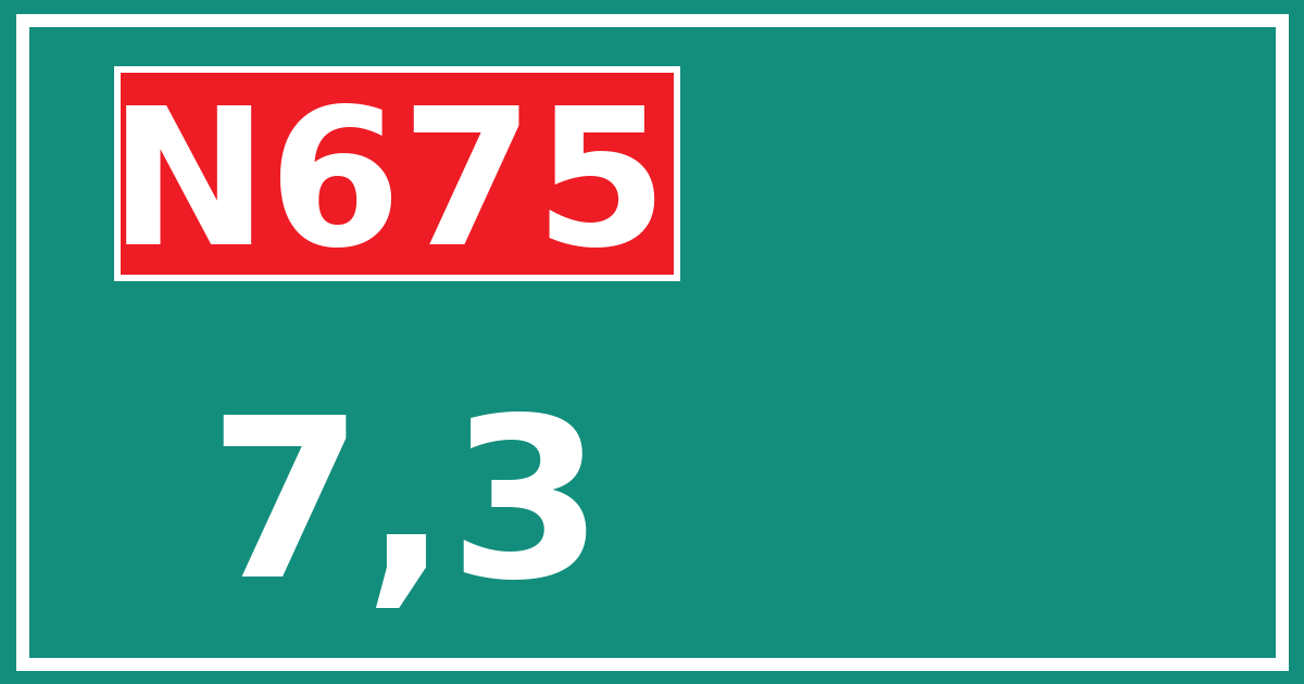 Hectometerbord N675 7,3