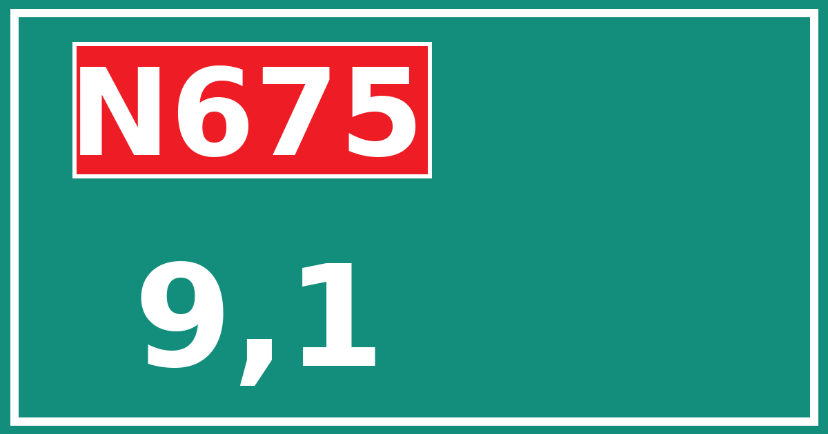 Hectometerbord N675 9,1
