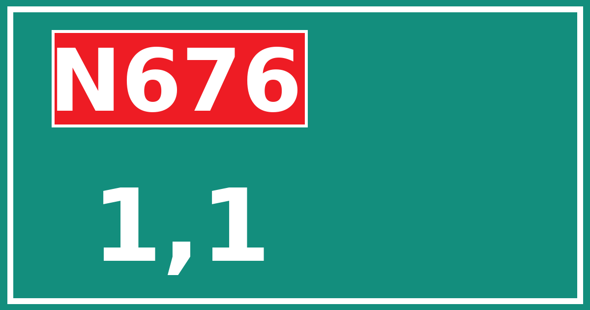 Hectometerbord N676 1,1